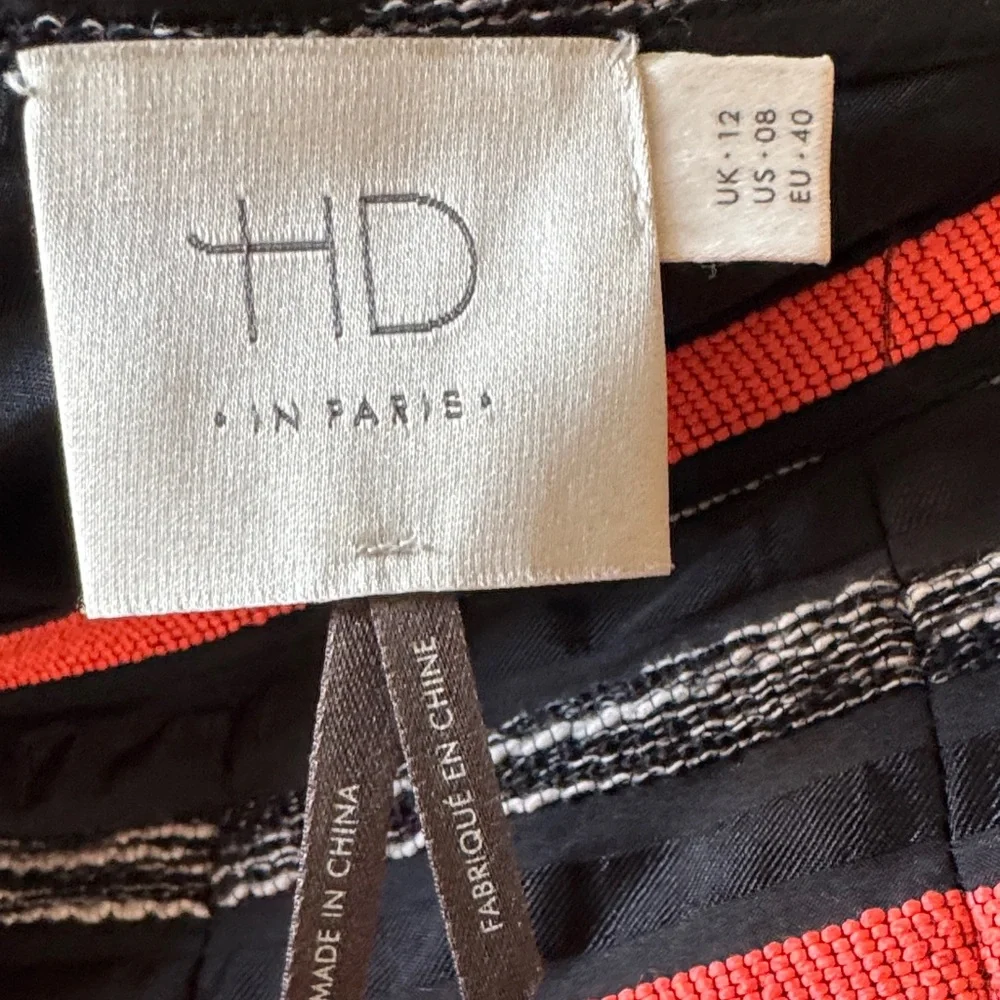 HD in Paris Striped pleats Women's Mini Skirt luxury minimalist Size US 8